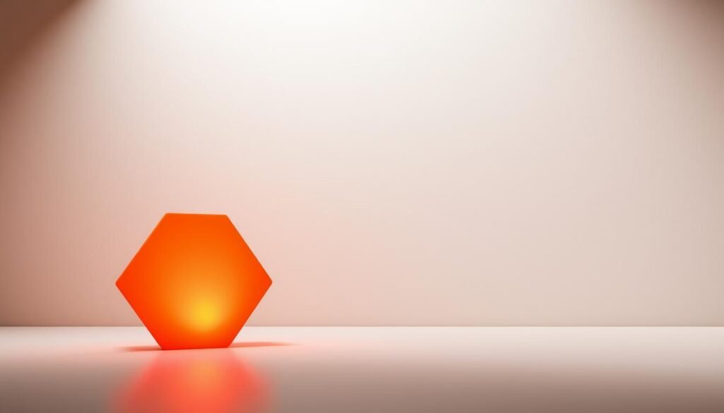 A minimalist, visually striking graphic design composition. In the foreground, a bold, geometric shape in a vibrant color serves as the focal point, casting a soft, warm glow. The middle ground features a simple, elegant typographic element in a complementary hue, conveying a sense of refined sophistication. The background is a muted, softly textured surface that provides a clean, uncluttered canvas. The overall scene is illuminated by a soft, diffused lighting, creating a sense of depth and dimension. The composition is balanced, with the elements arranged in a visually harmonious and visually compelling manner, reflecting the importance of thoughtful, strategic graphic design in elevating content and building authority.