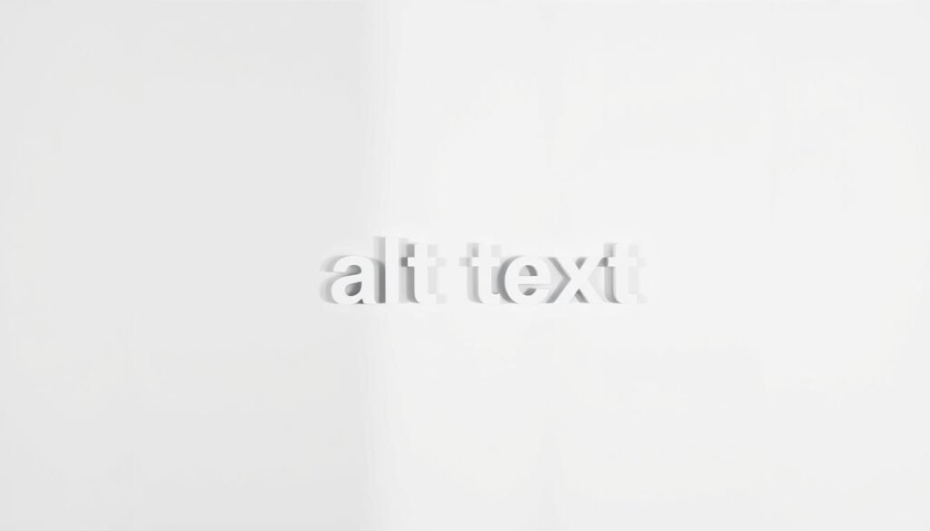 A professional, polished image of the text "alt text" against a clean, minimalist background. The text should be rendered in a clear, legible sans-serif font, with even kerning and consistent line spacing. The text should be centered and positioned slightly above the vertical midpoint of the frame, with ample negative space above and below. Soft, even lighting from the left side casts subtle shadows, creating depth and dimensionality. The overall mood is one of simplicity, clarity, and emphasis on the core message.