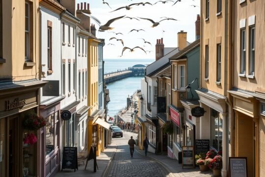 comparison of shopping & entertainment options in hastings & rye and sur